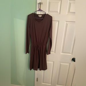 Dark ash purple long sleeve drawstring dress size XL.